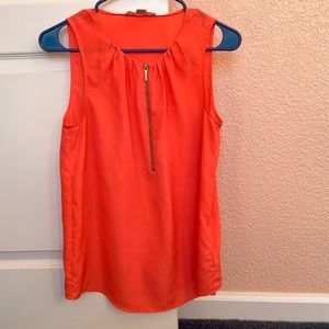 *HP!* Michael by Michael Kors coral, gold zipper,  sleeveless top. Small. EUC.